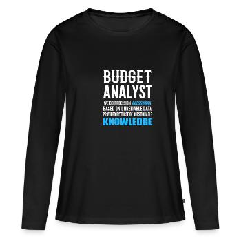 Nous faisons un cadeau de comédien de précision - T-shirt manches longues Premium bio Femme - noir - Devant - Julia (174cm)