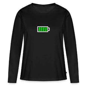 battery fully charged - Women's Premium Organic Long Sleeve Shirt - black - Front - Julia (174cm)