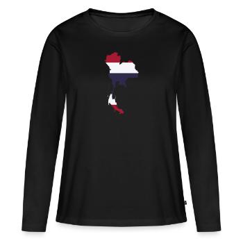 La Thaïlande - T-shirt manches longues Premium bio Femme - noir - Devant - Julia (174cm)