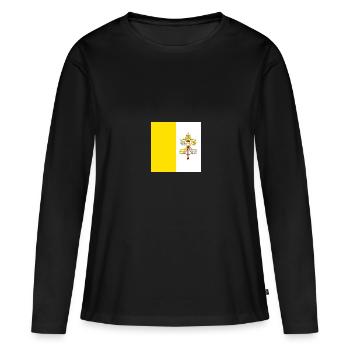 Vatican - T-shirt manches longues Premium bio Femme - noir - Devant - Julia (174cm)