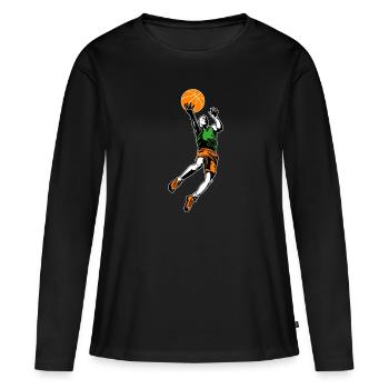 Basketball Basketball Basketball - Frauen Premium Bio Langarmshirt - Schwarz - Vorne - Julia (174cm)