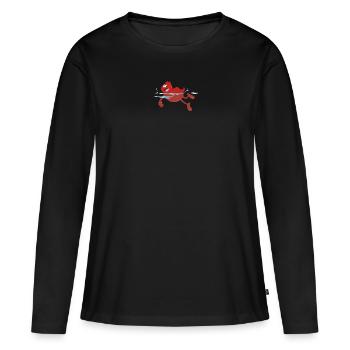 Hello Maestro Globule rouge flottant Hemo - T-shirt manches longues Premium bio Femme - noir - Devant - Julia (174cm)