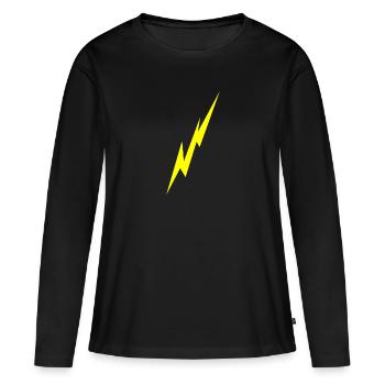 Éclair - T-shirt manches longues Premium bio Femme - noir - Devant - Julia (174cm)