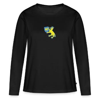 Biberacher Biber Wappen 40 - Frauen Premium Bio Langarmshirt - Schwarz - Vorne - Julia (174cm)