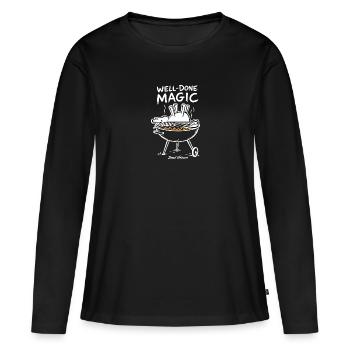 Magie du barbecue magique - T-shirt manches longues Premium bio Femme - noir - Devant - Julia (174cm)