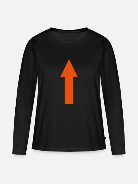 Pfeil - Frauen Premium Bio Langarmshirt - Schwarz