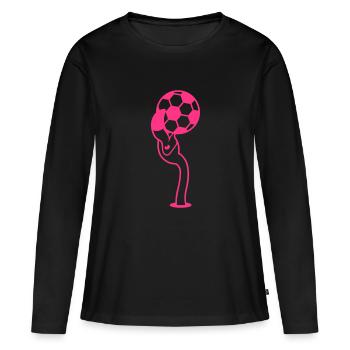 trou terrain football club jouer balle kicker lac - T-shirt manches longues Premium bio Femme - noir - Devant - Julia (174cm)