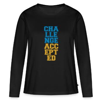 Cool Challenge Accepted Design - T-shirt manches longues Premium bio Femme - noir - Devant - Julia (174cm)
