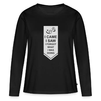 Je suis venu voir oublier - T-shirt manches longues Premium bio Femme - noir - Devant - Julia (174cm)