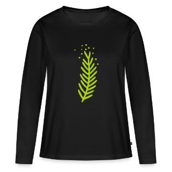Motif de branche - T-shirt manches longues Premium bio Femme - noir - Devant - Julia (174cm)