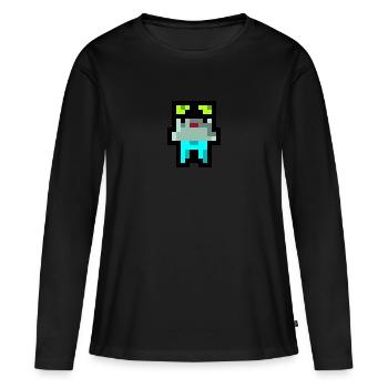 Pixel Küken - Frauen Premium Bio Langarmshirt - Schwarz - Vorne - Julia (174cm)