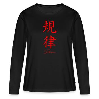 Japanese - Women's Premium Organic Long Sleeve Shirt - black - Front - Julia (174cm)