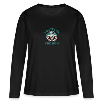 Je le fais pour la blague drôle d’adulte de Ho Noël - T-shirt manches longues Premium bio Femme - noir - Devant - Julia (174cm)