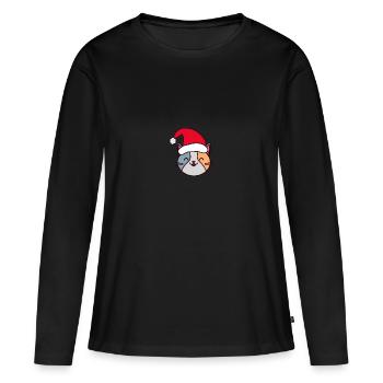 Christmas cat gift idea cute cute - Women's Premium Organic Long Sleeve Shirt - black - Front - Julia (174cm)