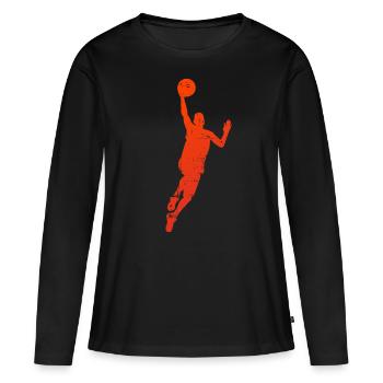 basketballer - Women's Premium Organic Long Sleeve Shirt - black - Front - Julia (174cm)