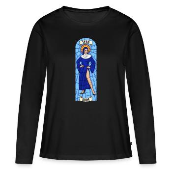 ENVOYER DES NUNES - T-shirt manches longues Premium bio Femme - noir - Devant - Julia (174cm)