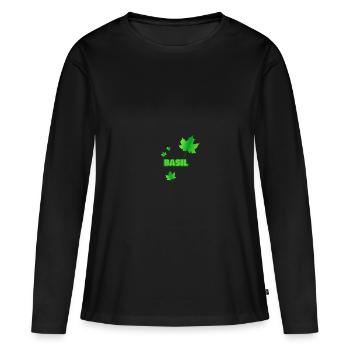Fortwirt Basil - Frauen Premium Bio Langarmshirt - Schwarz - Vorne - Julia (174cm)