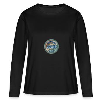 Idée cadeau Louie - T-shirt manches longues Premium bio Femme - noir - Devant - Julia (174cm)