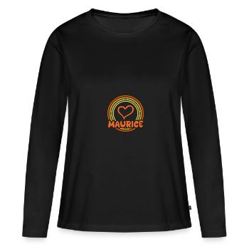 Nom Maurice - T-shirt manches longues Premium bio Femme - noir - Devant - Julia (174cm)
