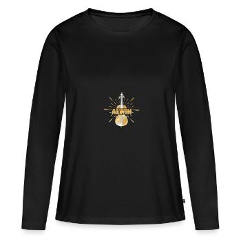 Alwin - Women's Premium Organic Long Sleeve Shirt - black - Front - Julia (174cm)