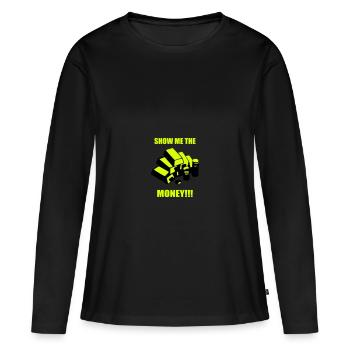 Show me the money - gold - T-shirt manches longues Premium bio Femme - noir - Devant - Julia (174cm)