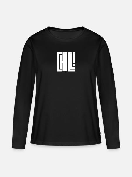 Chill - Frauen Premium Bio Langarmshirt - Schwarz