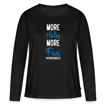 Piercing Schmerz Tattoo - Frauen Premium Bio Langarmshirt - Schwarz - Vorne - Julia (174cm)