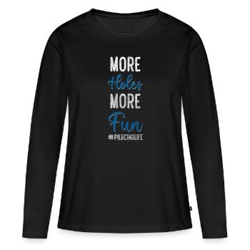Artist Studio Piercing Studio Plug - T-shirt manches longues Premium bio Femme - noir - Devant - Julia (174cm)
