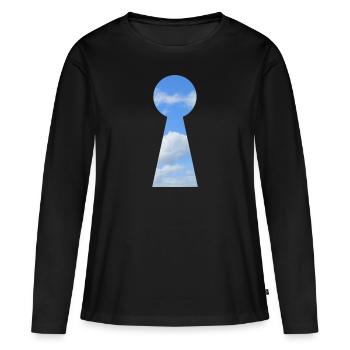 ciel trou de serrure - T-shirt manches longues Premium bio Femme - noir - Devant - Julia (174cm)