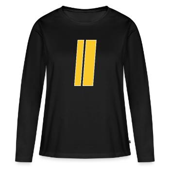 Commissaire du bord - T-shirt manches longues Premium bio Femme - noir - Devant - Julia (174cm)