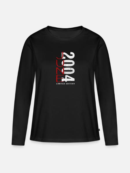 Juni 2004 geboren - Frauen Premium Bio Langarmshirt - Schwarz
