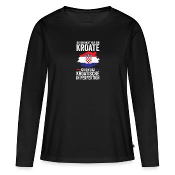 Croate Croate Croatie - T-shirt manches longues Premium bio Femme - noir - Devant - Julia (174cm)