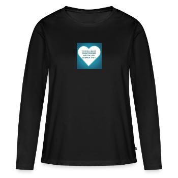 Buchstaben Zahlen T-Shirts blau - Frauen Premium Bio Langarmshirt - Schwarz - Vorne - Julia (174cm)