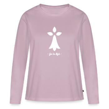 Hermine Stylisée BZH - T-shirt manches longues Premium bio Femme - rose poudré - Devant - Julia (174cm)