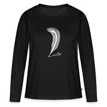 Feder Handschrift als Ausdruck des Charakters - Frauen Premium Bio Langarmshirt - Schwarz - Vorne - Julia (174cm)