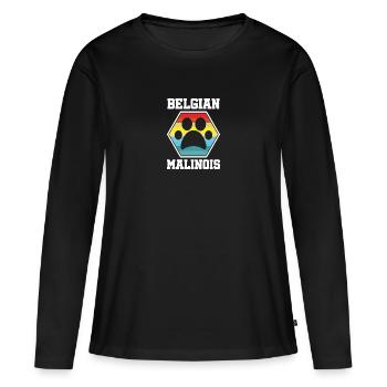malinois belge Rtero malinois belge - T-shirt manches longues Premium bio Femme - noir - Devant - Julia (174cm)