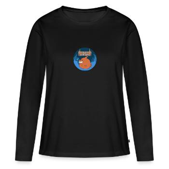 Drôle de poisson épais - OLLE PIMMELBIRNE - T-shirt manches longues Premium bio Femme - noir - Devant - Julia (174cm)
