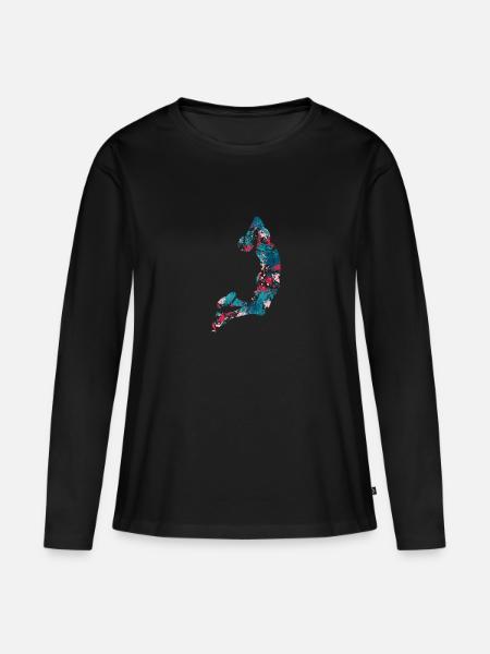 Basketball - Frauen Premium Bio Langarmshirt - Schwarz