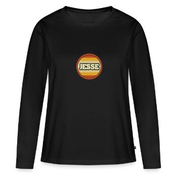 Vorname Jesse - Frauen Premium Bio Langarmshirt - Schwarz - Vorne - Julia (174cm)