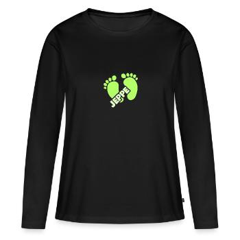 Geburt Jeppe - Frauen Premium Bio Langarmshirt - Schwarz - Vorne - Julia (174cm)