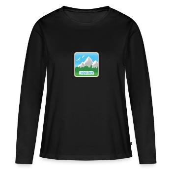 Himalaya - T-shirt manches longues Premium bio Femme - noir - Devant - Julia (174cm)