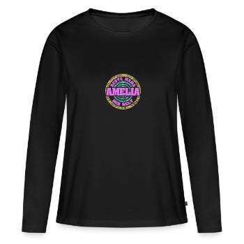 Mutter Amelia - Frauen Premium Bio Langarmshirt - Schwarz - Vorne - Julia (174cm)