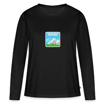 Cadeau pour l’Himalaya - T-shirt manches longues Premium bio Femme - noir - Devant - Julia (174cm)