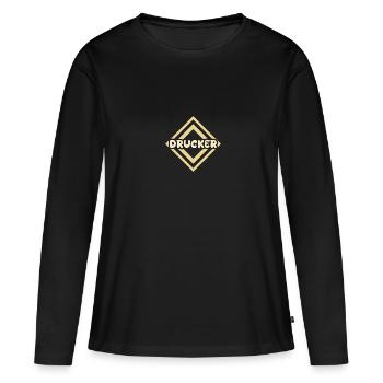 Drucker - Frauen Premium Bio Langarmshirt - Schwarz - Vorne - Julia (174cm)