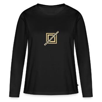 Pompière - T-shirt manches longues Premium bio Femme - noir - Devant - Julia (174cm)