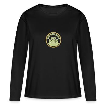 1965 1965 - T-shirt manches longues Premium bio Femme - noir - Devant - Julia (174cm)