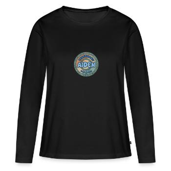 Cadeau pour Aiden - T-shirt manches longues Premium bio Femme - noir - Devant - Julia (174cm)