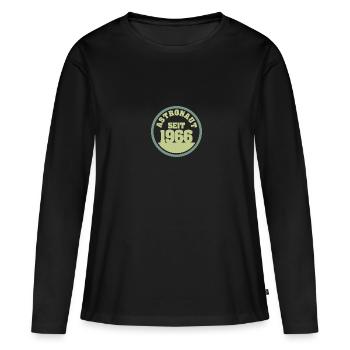 1966 1966 - T-shirt manches longues Premium bio Femme - noir - Devant - Julia (174cm)