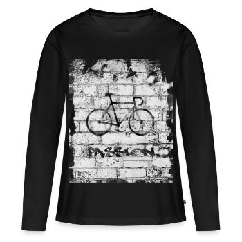 Bicyclette - T-shirt manches longues Premium bio Femme - noir - Devant - Julia (174cm)