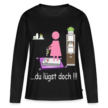 Lustiges Badezimmer Bild - Frauen Premium Bio Langarmshirt - Schwarz - Vorne - Julia (174cm)